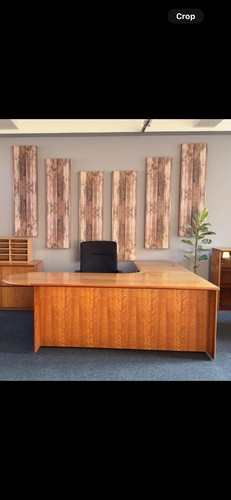 Large solid oak executive - oak,
