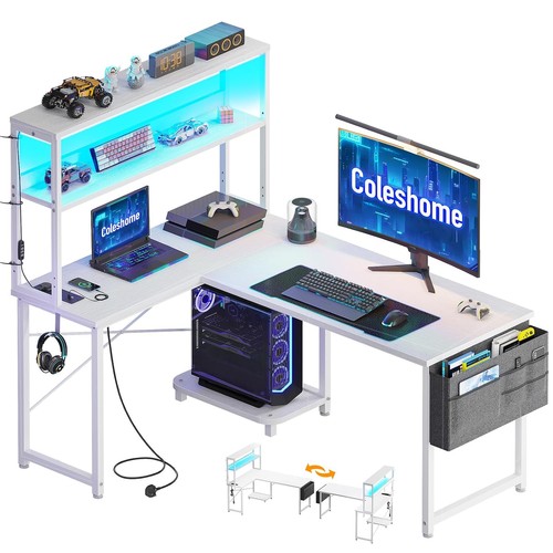 Coleshome shaped gaming desk - shaped,
