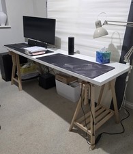 White Big Desk Ikea Adjustable