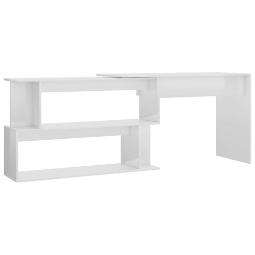 Corner desk high - corner, white