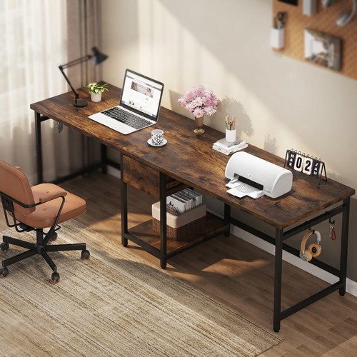 Large rustic double desk - large,