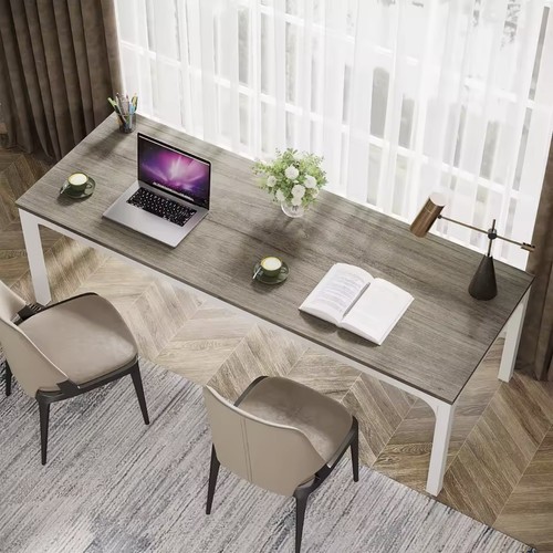 Large office desk - desk, grey