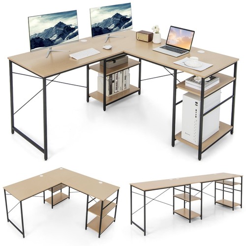 Shaped corner computer desk - computer,