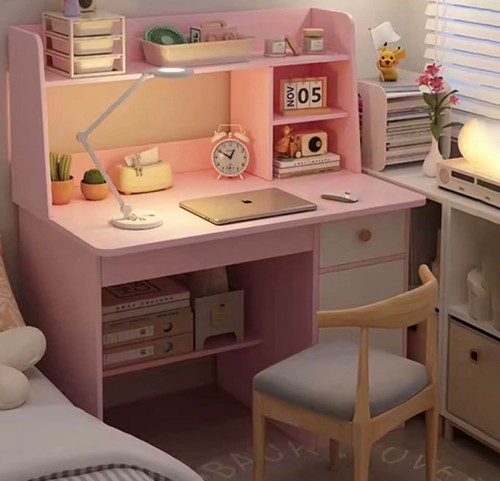 Medium sized pink desk with - sized,
