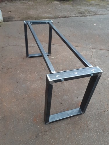 Metal table frame with - table, double