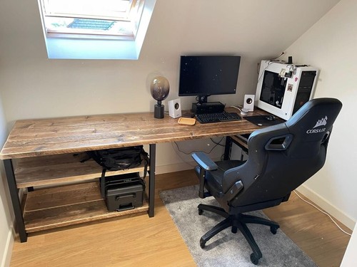 Large rustic industrial desk - rustic,