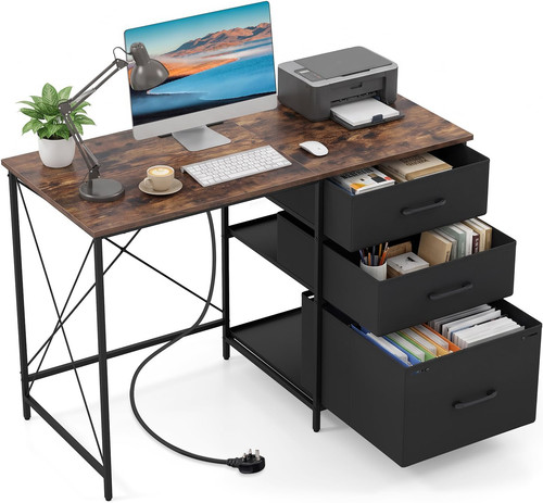 110cm computer desk with power - desk,