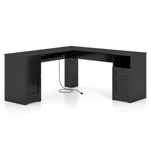 Costway shaped computer - l-shaped, desk
