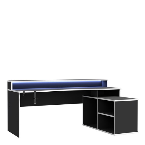 Black white gaming desk with - black,