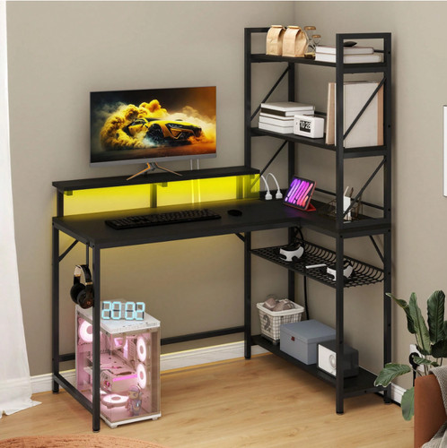 Shaped gaming desk corner - gaming, desk,